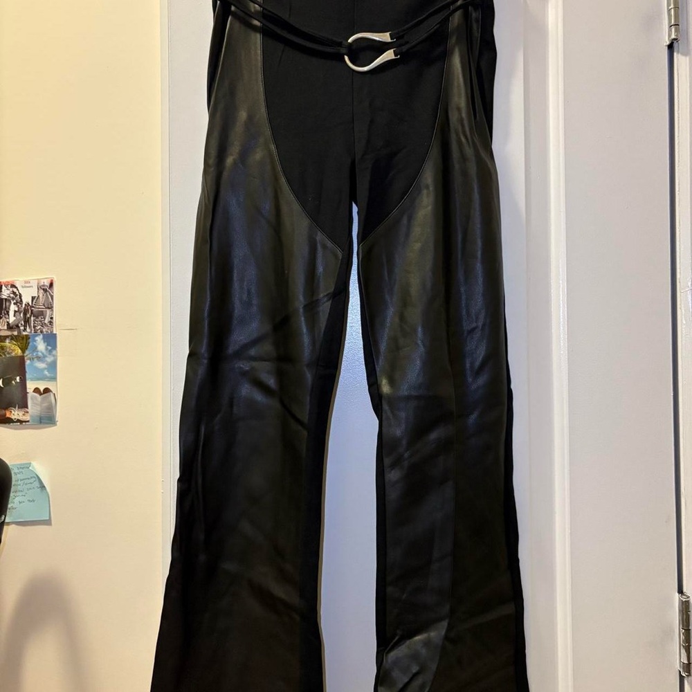 Black Leather Chaps with Belt